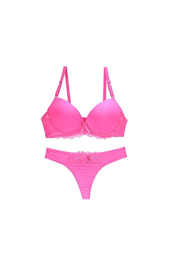 VSOLS Bras de Tasse Sexy Set for Les Femmes sous-vêtements intimes en Dentelle Noire Bleu Rose Violet Blanc féminin Lingerie 