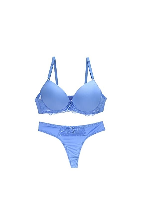 VSOLS Bras de Tasse Sexy Set for Les Femmes sous-vêtements intimes en Dentelle Noire Bleu Rose Violet Blanc féminin Lingerie 