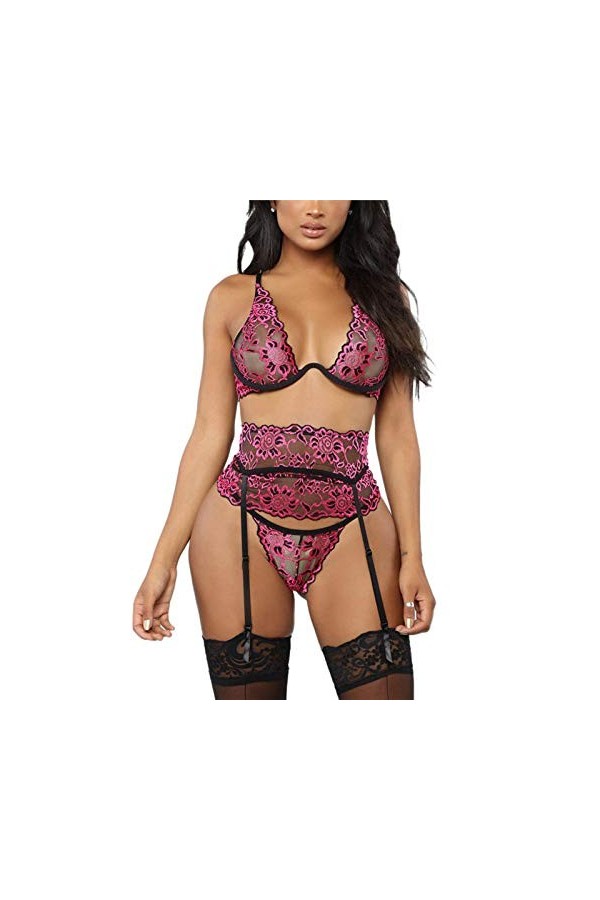 NBCSVHGPWMR Déguisements Adultes Porn Lingerie Sexy Nightwear Perspective Dentelle sous-Vêtements Soutien-Gorge T-Back Jarret