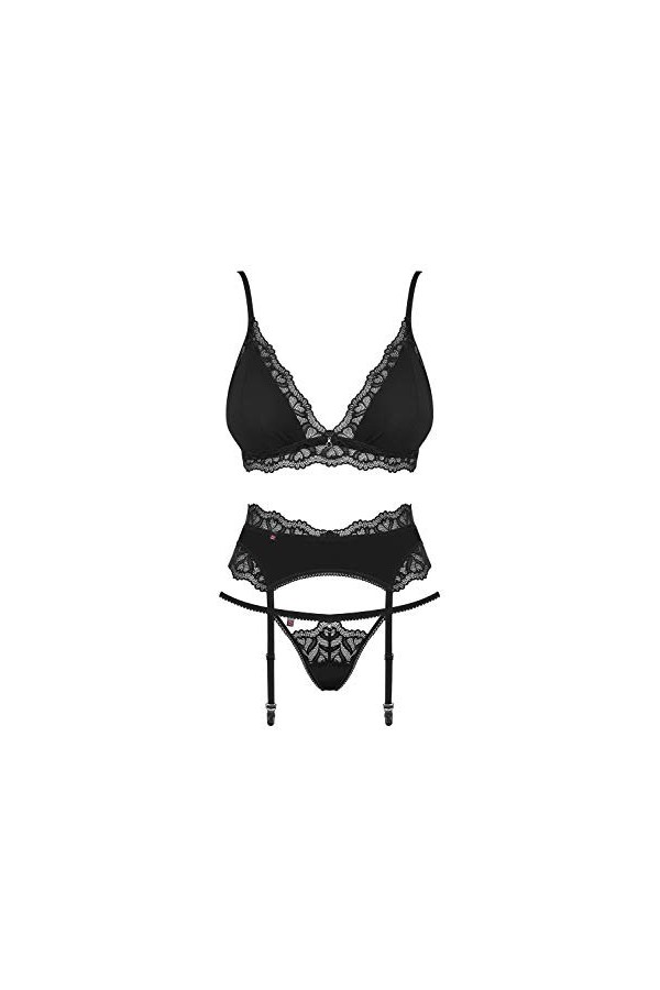 Obsessive M1085 Ensemble de lingerie pour femme - Noir - Small-Medium