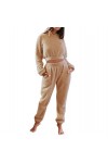 Pyjama côtelé pour femme, pantalon de pyjama à manches longues, costume dintérieur, peut être porté à lextérieur Haut de sp