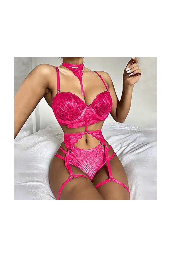MERNEL Vêtements sexuels Femmes Sexi Babydoll Vêtements Sexy Soutien-Gorge et Culotte Ensembles Dentelle Lingerie Transparent