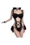 MERNEL Vêtements sexuels Lingerie Sexy Robe Cosplay Uniforme Servant Vêtements Dentelle Robe Babydoll Costume femmes Color :