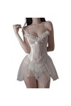 MERNEL Vêtements sexuels Lingerie Sexy Robe Cosplay Uniforme Servant Vêtements Dentelle Robe Babydoll Costume femmes Color :