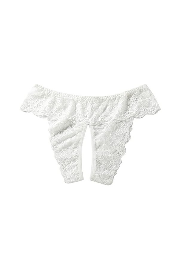 Culotte ouverte pour femme - String sexy - Culotte taille haute - Culotte en dentelle confortable - String ouvert - Pour femm