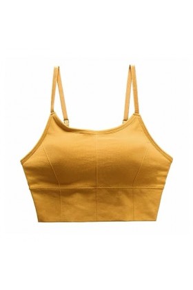 SXCDD en Forme de U Jaune Beau Soutien-Gorge à Dos Camisole Style Dames été vêtements dintérieur, yellow5m