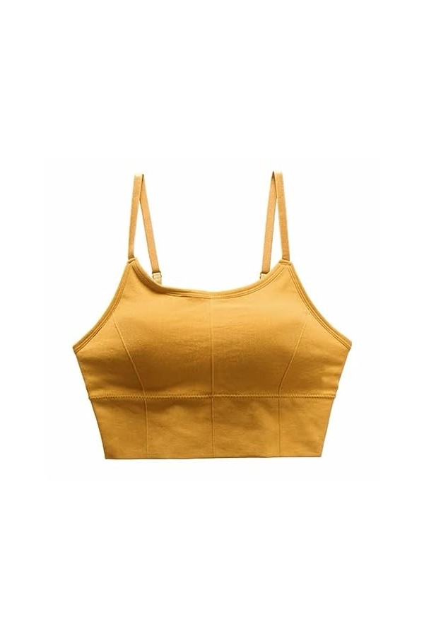 SXCDD en Forme de U Jaune Beau Soutien-Gorge à Dos Camisole Style Dames été vêtements dintérieur, yellow5m