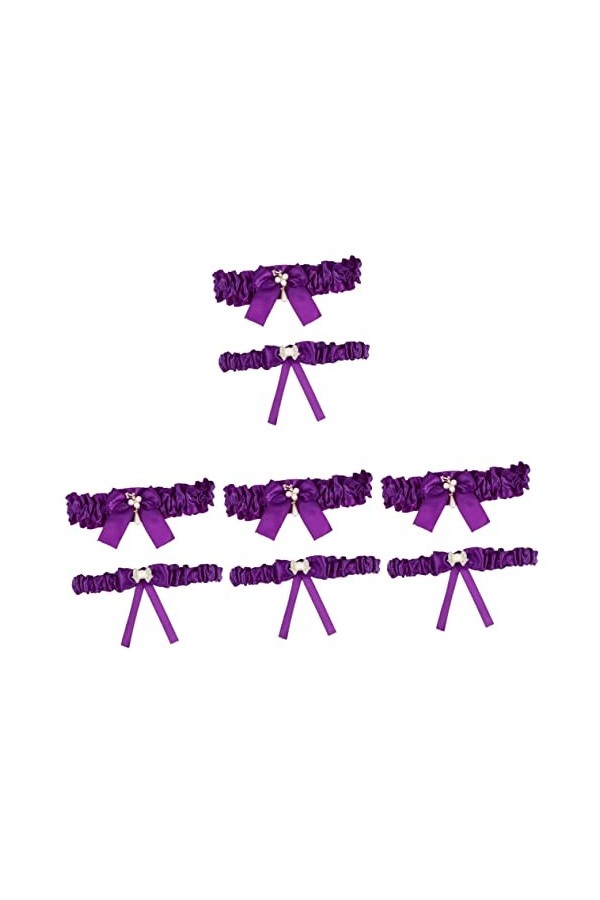 Abaodam 8 Pièces Anneau De Jambe Jarretière De Mariée Pour Le Jour Du Mariage Jarretelles Jarretière De Demoiselle Dhonneur 