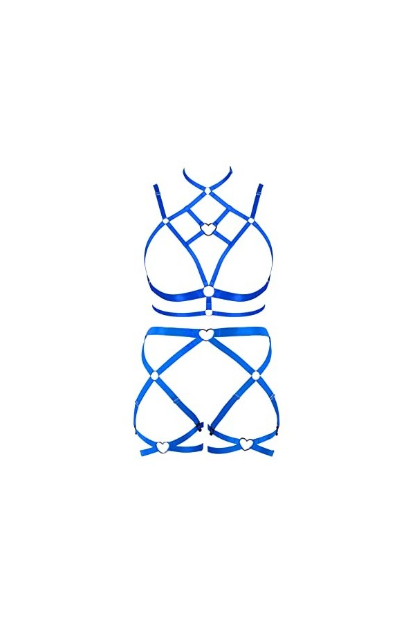 Femmes Body Lingerie Mode Plus Taille sous - vêtements évidés Garter Set Punk Gothique Halloween Rave Party Costume Orange 