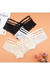 Culotte De Hipster Confortable 3 pièces Sexy culottes femmes dentelle taille basse solide Sexy Culotte femme sous-vêtements c