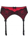 Axami Porte-jarretelles rouge avec dentelle orientale noire, noir/rouge, L