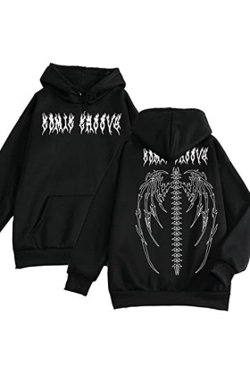 ruoruo Streetwear Harajuku Hoodies Tops Girls Retro Gothic Surdimensia Sweat à Sweat Anime Punk imprimés vêtements Hip Hop Hi