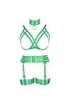 Halloween Porte-Jarretelles Gothique Plein Body Harnais de Corps Femme Soutien-Gorge Cage à Lingerie Ensemble Grande Taille F