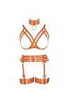 Halloween Porte-Jarretelles Gothique Plein Body Harnais de Corps Femme Soutien-Gorge Cage à Lingerie Ensemble Grande Taille F
