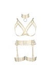 Halloween Porte-Jarretelles Gothique Plein Body Harnais de Corps Femme Soutien-Gorge Cage à Lingerie Ensemble Grande Taille F
