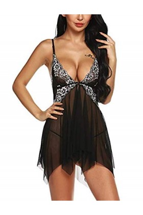 NBCSVHGPWMR Costumes Sexy Femme Lingerie Femme Sexy Robe Érotique Transparente Vêtements De Nuit Porno Chemise De Nuit String