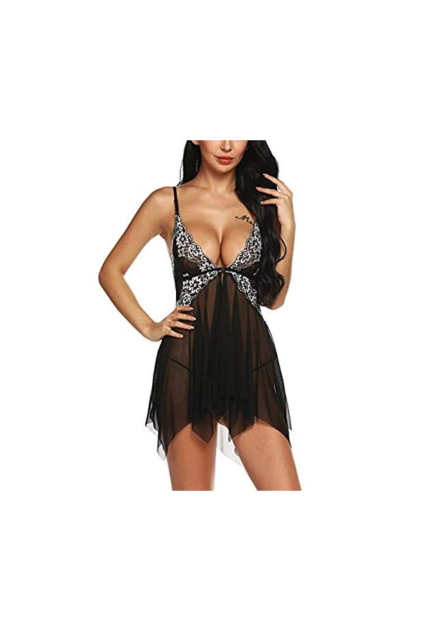 NBCSVHGPWMR Costumes Sexy Femme Lingerie Femme Sexy Robe Érotique Transparente Vêtements De Nuit Porno Chemise De Nuit String