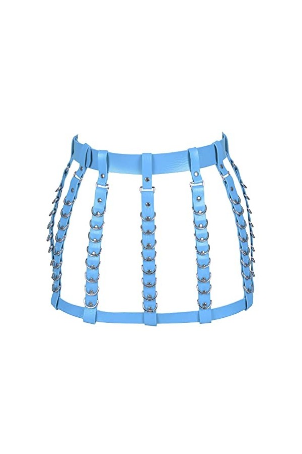 BANSSGOTH Femmes Body Harnais Ceintures De Danse Jupe en Cuir Punk Jarretelles Ceintures Évider Halloween Carnaval Vêtements 