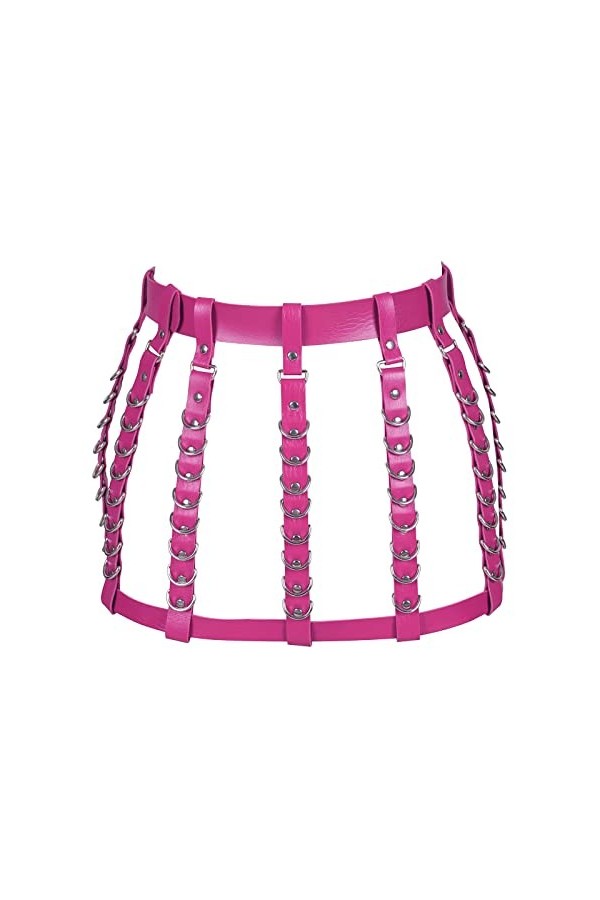 BANSSGOTH Femmes Body Harnais Ceintures De Danse Jupe en Cuir Punk Jarretelles Ceintures Évider Halloween Carnaval Vêtements 