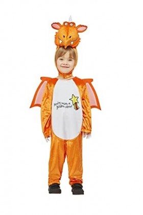 Smiffys 51522S Costume officiel Julia Donaldson Zog pour garçon, orange, S 4-6 ans