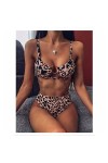 HANRUO Femmes Sexy Taille Haute Bikini Maillot de Bain Maillot de Bain Femme Bandeau Thong Bikini Ensemble Maillot de Bain C