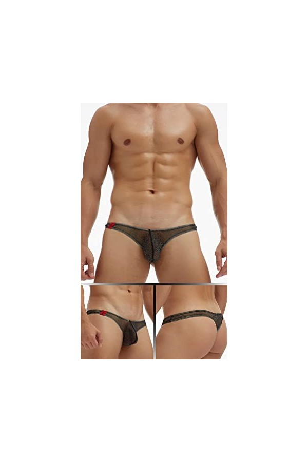 ABClothing String Sexy en Maille pour Homme avec Pochette Transparente, Lot de 9, Small