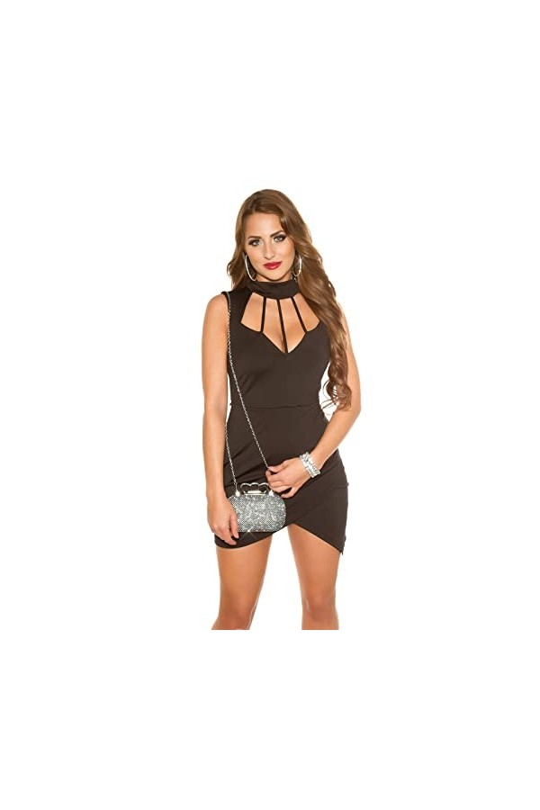 Mini robe chaude avec décolleté et effet enroulé, rouge, S-M