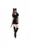 SKFLABOOF Hot Deguisement Policier Femme Sexy Coquin Tenue Cosplay Uniforme Menotte Costume Policier Officier Robe Halloween/