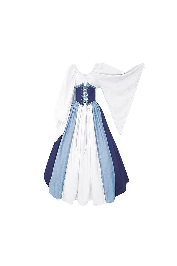 KBOPLEMQ Robe médiévale victorienne pour femme - Robe de princesse victorienne - Robe longue pour fête, carnaval, cosplay, fê