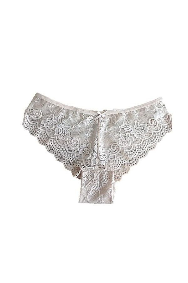 MABEK Sous-vêtements pour femmes Culotte en dentelle Lingerie sexy Taille basse Culotte solide Sous-vêtements grande taille S