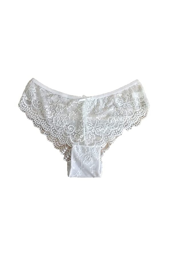 MABEK Sous-vêtements pour femmes Culotte en dentelle Lingerie sexy Taille basse Culotte solide Sous-vêtements grande taille S