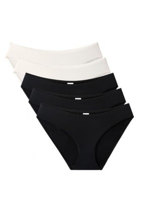 Necalisi Lot de Culotte Femme Lot de 5 Multicolore-1 Culottes Femmes Confortable Culotte en Dentelle Stretch Slip sous-vêteme