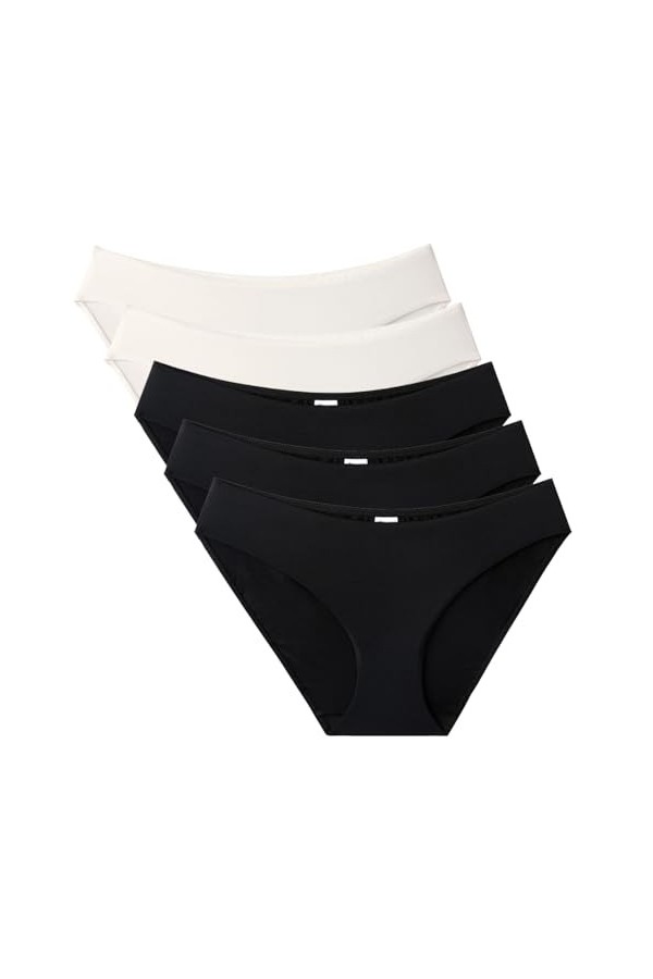 Necalisi Lot de Culotte Femme Lot de 5 Multicolore-1 Culottes Femmes Confortable Culotte en Dentelle Stretch Slip sous-vêteme