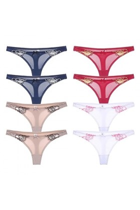Necalisi Culotte Femme Lot de 8 Multicolore-3 sous-Vêtements Style Hipster en Coton et Dentelle Femme Culotte Femme XXL