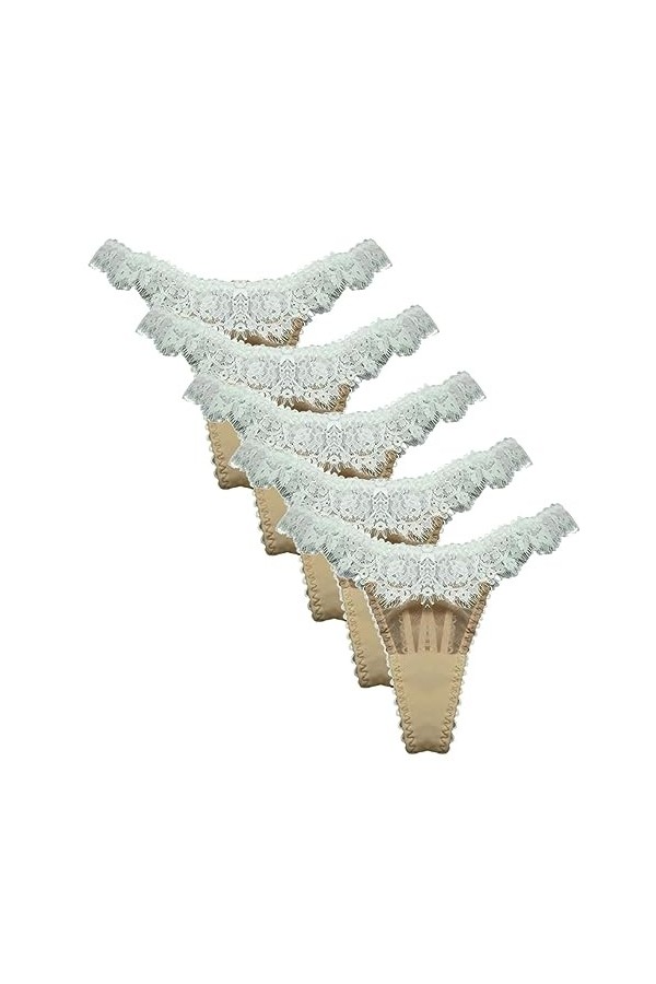 Necalisi Culotte Femme Taille Haute Lot de 5 Blanc Culotte Femme Dentelle Coton Taille Midi Confortable Slip Coton Slips Ultr