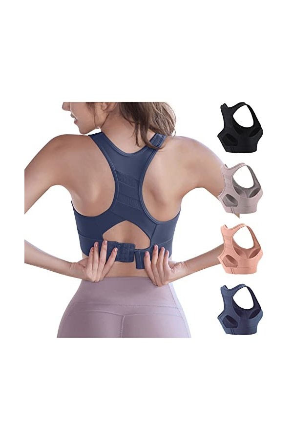 Soutien-Gorge de Sport pour Femme, Soutien-Gorge de Sport rembourré à Bretelles Sexy avec Dos croisé Soutien-Gorge de Yoga po