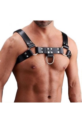 Tops en Cuir PU Bandoulière réglable Costume Clubwear pour Hommes