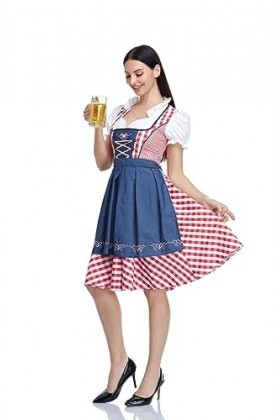 TOZLU Costume de fête de la bière - Style national, bleu, L