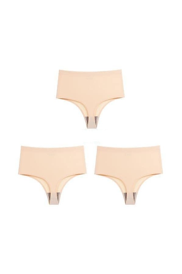 XKUN Culotte 3 Pack Femmes Taille Haute Thing String Silk Silk Silk String, Plus La Taille-F,L,3Pcs