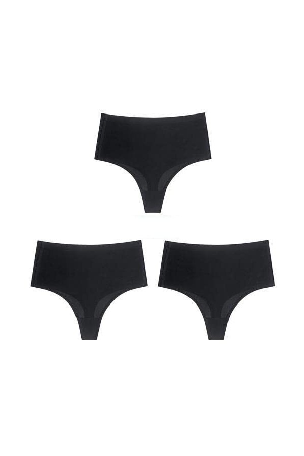 XKUN Culotte 3 Pack Femmes Taille Haute Thing String Silk Silk Silk String, Plus La Taille-F,L,3Pcs