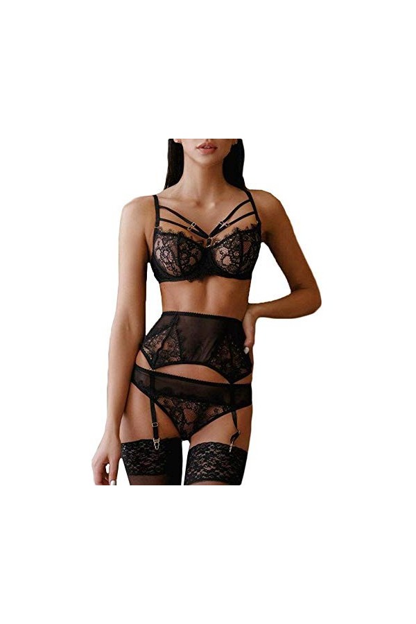 sous-vêtements Sexy pour Femmes, Body pour Femmes, Lingerie Sexy, Soutien-Gorge Creux, Jarretelles, Ensemble de Lingerie érot