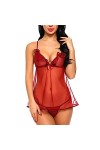 Ensemble de Lingerie 2 pièces for Femme avec jarretière et Soutien-Gorge à col en V en Dentelle Florale et Culotte à découpe 