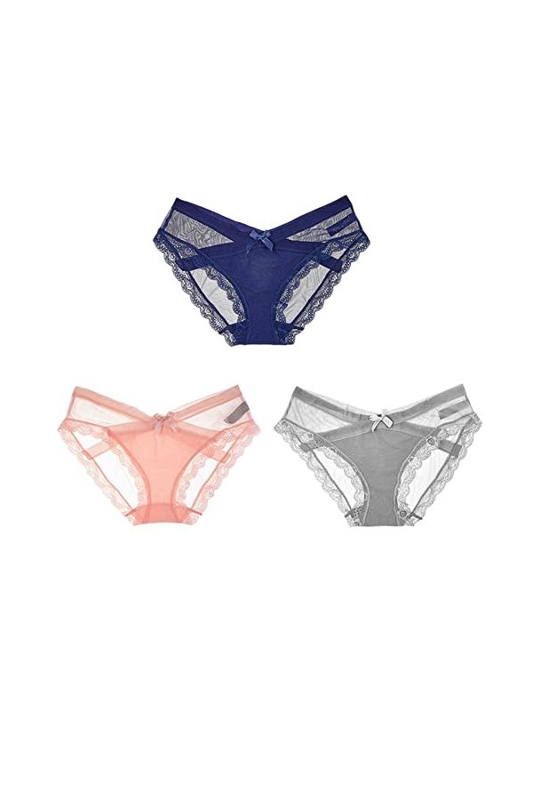 EMIWAY Culottes Culotte Femme Dentelle Transparente Douce sans Couture Culotte Femme Culotte Plus Taille Culotte Femme Respir