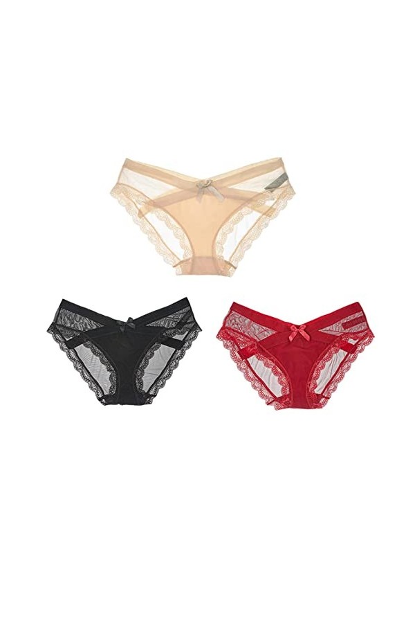 EMIWAY Culottes Culotte Femme Dentelle Transparente Douce sans Couture Culotte Femme Culotte Plus Taille Culotte Femme Respir