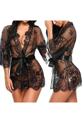 MERNEL Vêtements sexuels Sexy Femmes Lingerie Dentelle Volants Robe Transparente Babydoll sous-Vêtements Robe Érotique Femmes