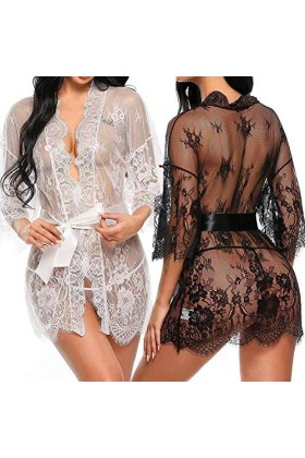 MERNEL Vêtements sexuels Sexy Femmes Lingerie Dentelle Volants Robe Transparente Babydoll sous-Vêtements Robe Érotique Femmes
