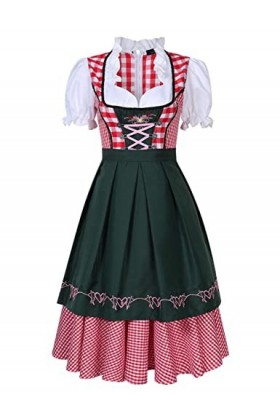 Costume de soubrette traditionnelle bavaroise pour femme, Vert, 3XL