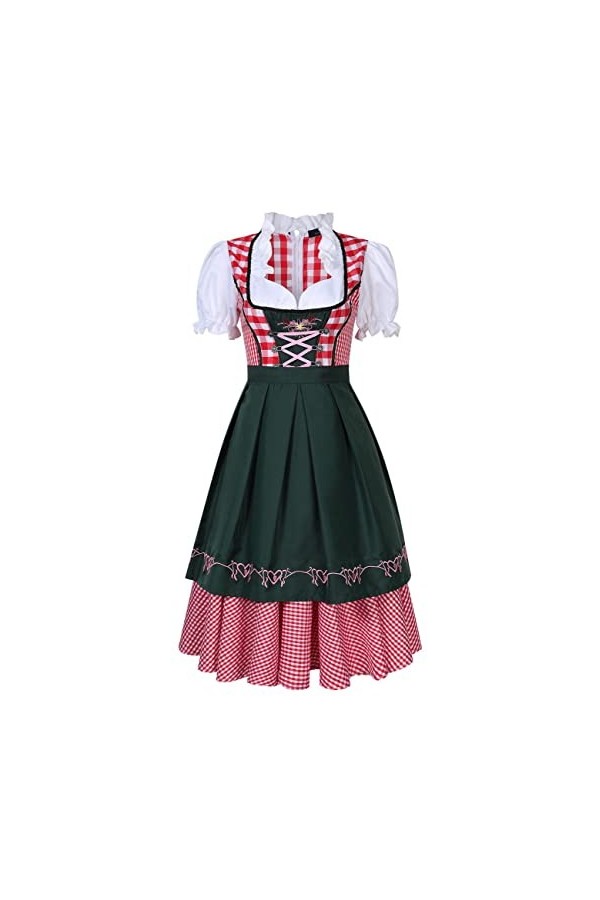 Costume de soubrette traditionnelle bavaroise pour femme, Vert, 3XL