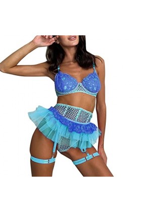 UIVHLW Nuisette Femme Ensemble De sous-Vêtements Féminins en Jacquard avec Coutures en Dentelle Transparente