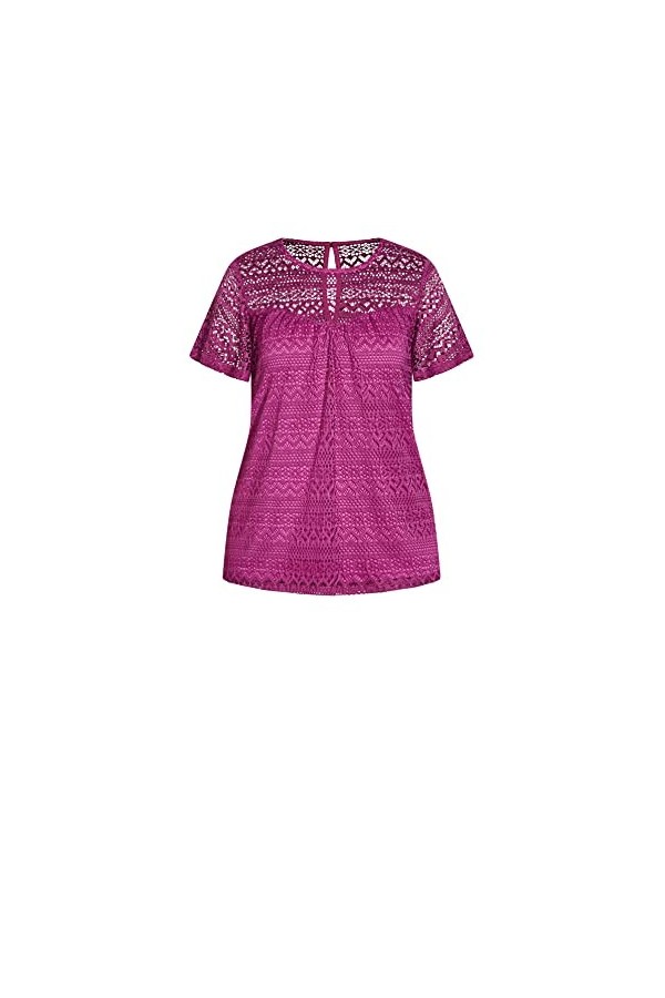 City Chic Grande Taille, Haut Serenity S/S, Bleu Sarcelle Profond, Taille 48